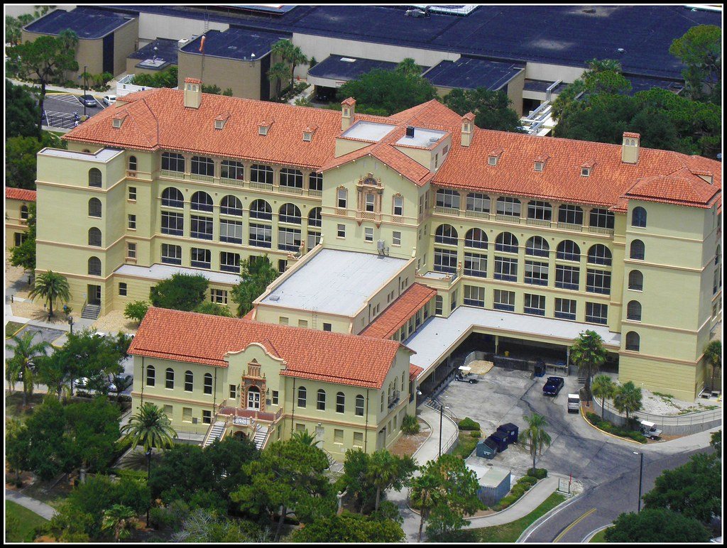 Campus Aerial — Tile-Roof Massing