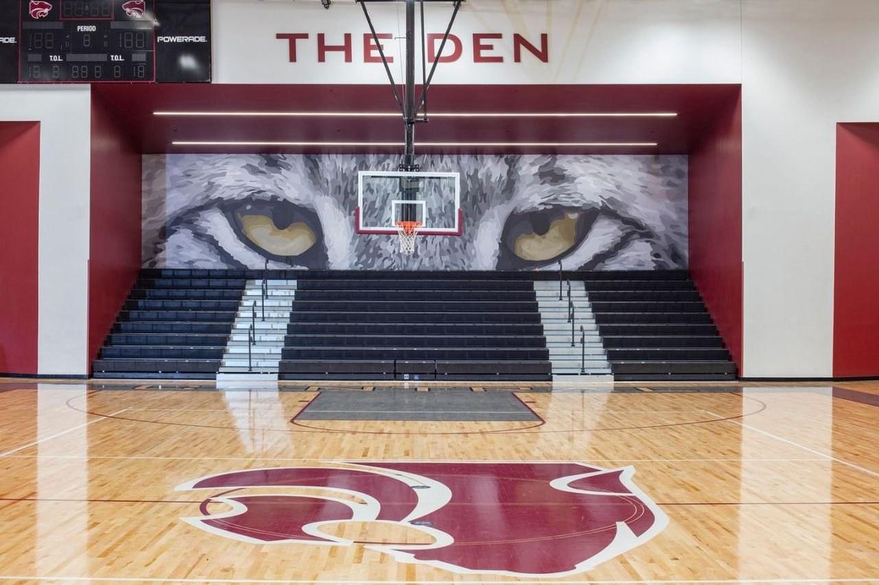 The Den — Competition Gymnasium & Wildcat Mural
